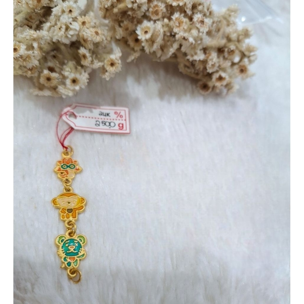 Gelang rantai emas 24k macan kera naga