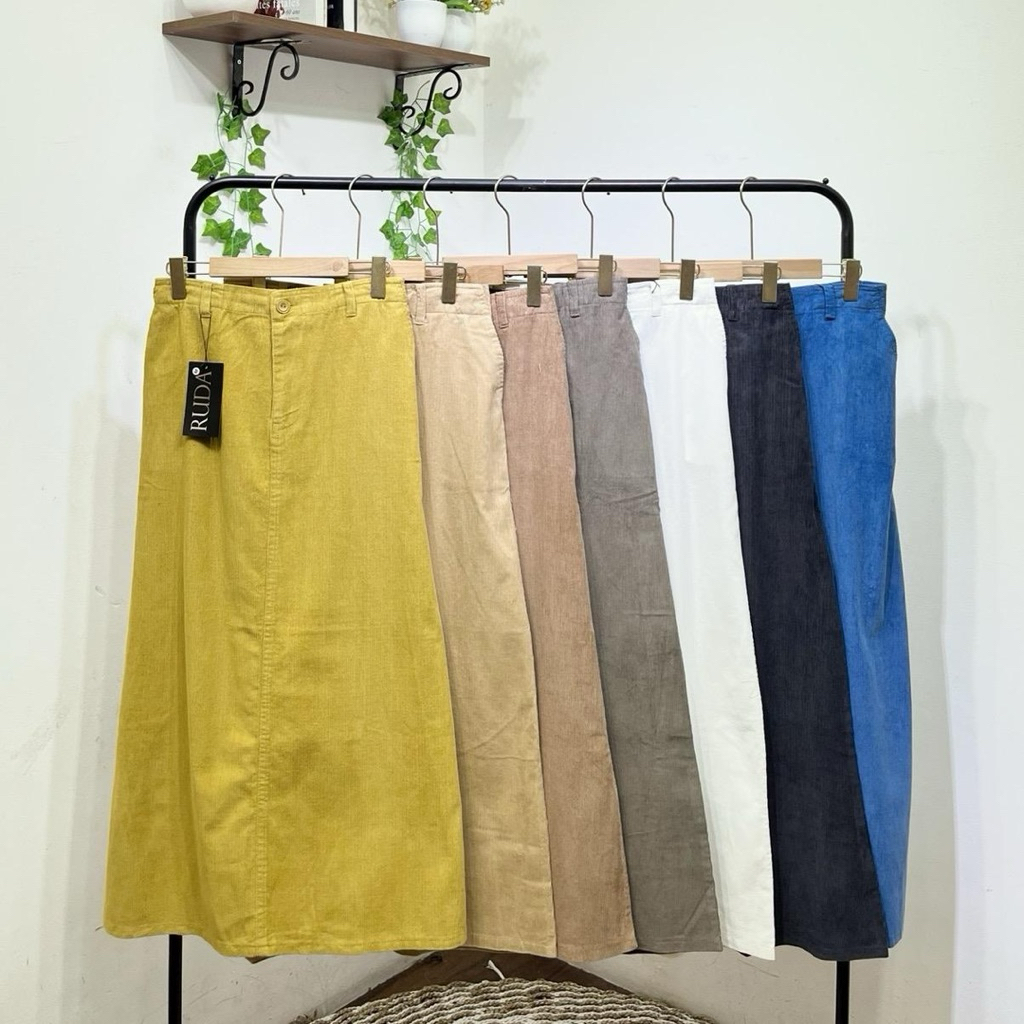 RUDA - ROK CORDORAY MODEL A PANJANG WANITA