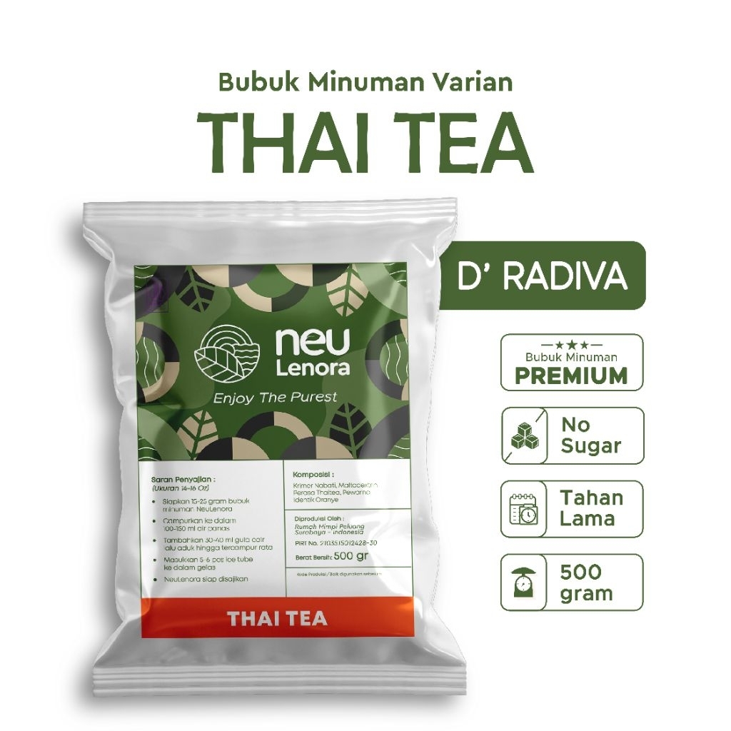 

Bubuk Minuman THAI TEA Neulenora 500gram - Powder Drink Plain