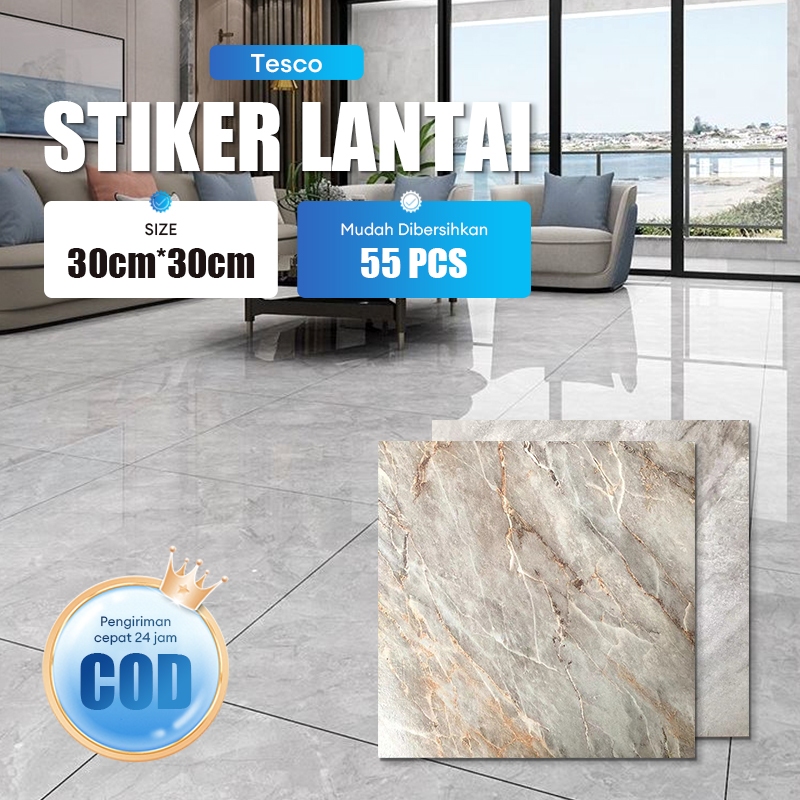 55 sepotong 30 * 30CM marmer lantai stiker pvc self-adhesive lantai stiker semen lantai renovasi imi