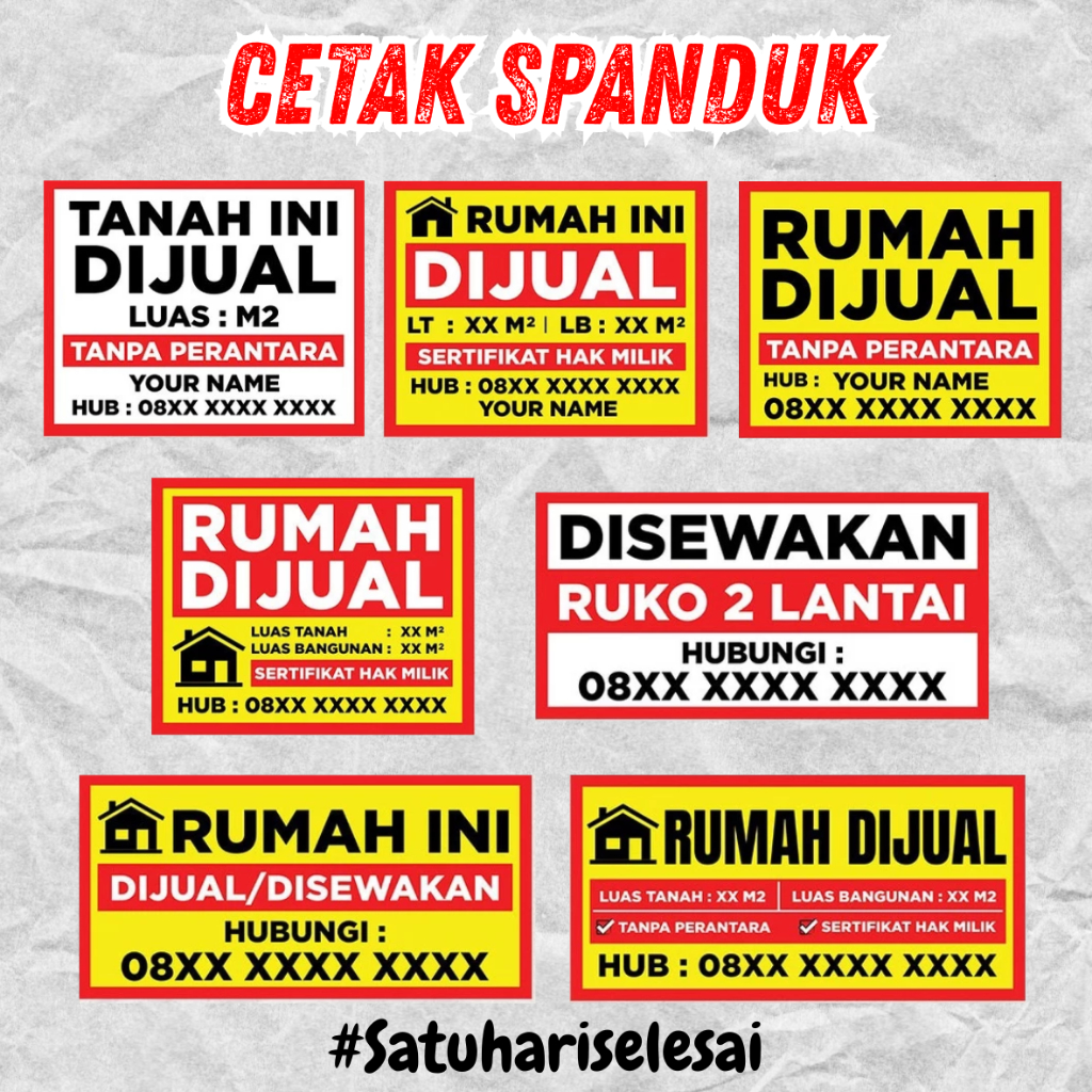 SPANDUK RUMAH DIKONTRAKAN / DIJUAL SPANDUK TANAH DIJUAL / DIKONTRAKAN