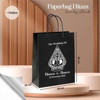 

(12 PCS) PAPER BAG PERNIKAHAN SABLON MURAH - TAS HAJATAN MURAH MINIMAL 200 PCS