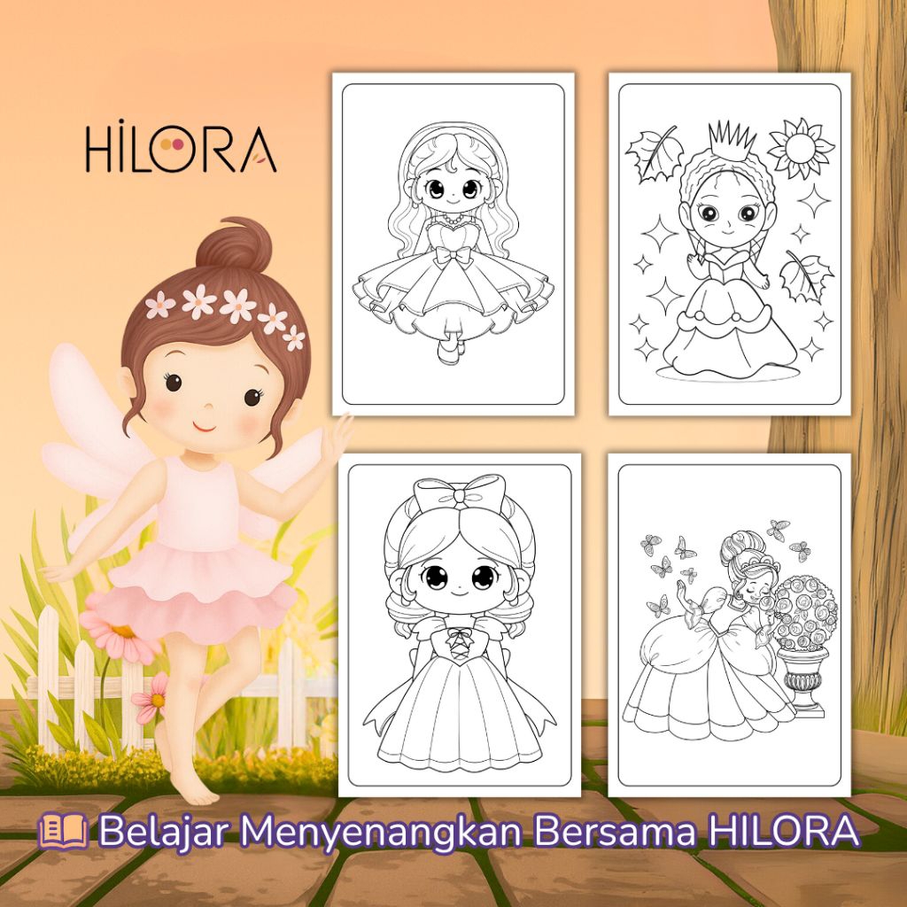 

HILORA - GAMBAR MEWARNAI ANAK HVS A4 / GAMBAR MEWARNAI PRINCESS / BONEKA / BUAH / HEWAN