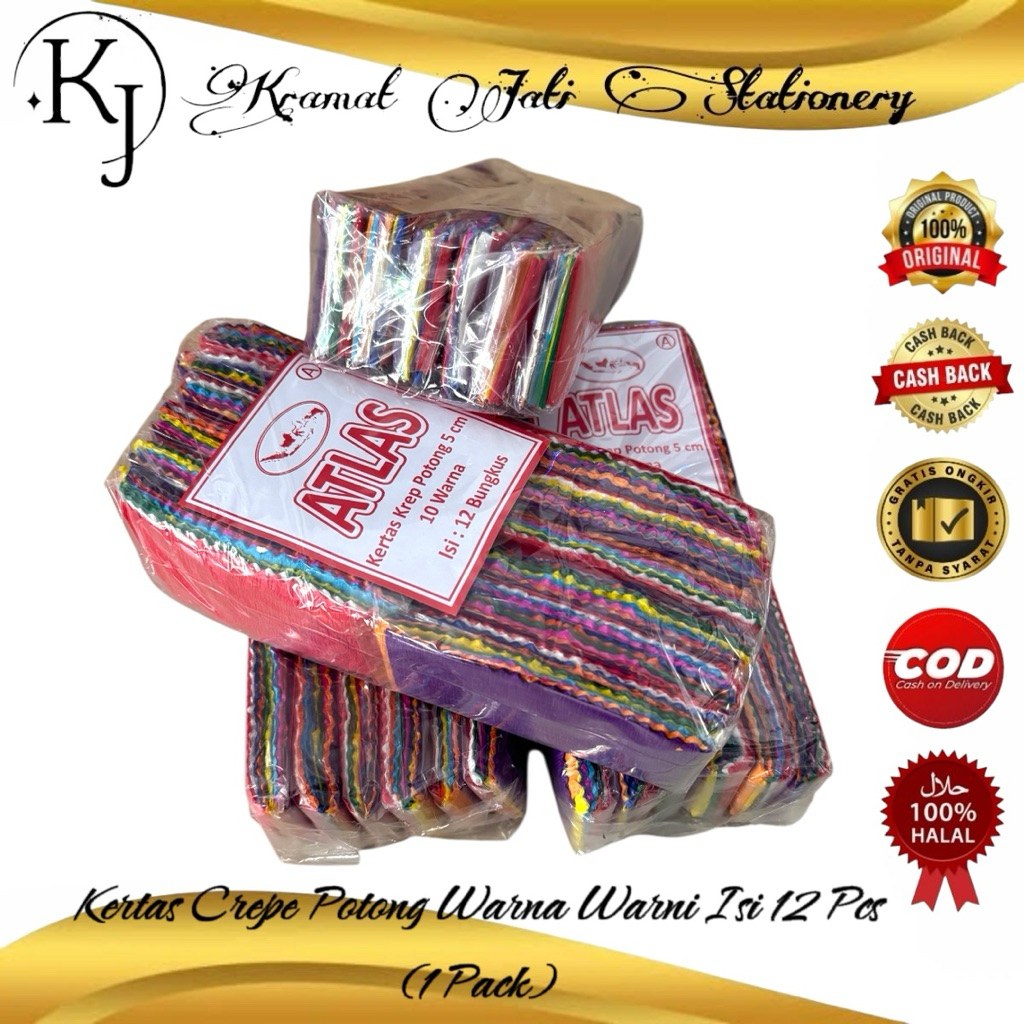 

Kertas Krep/Crepe/Crep Potong Warna Warni Isi 12 Pcs (1 Pack)