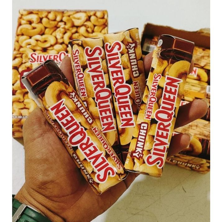 

Silverqueen Chunky 26gram Varian Cashew/Mede Per Box (12Pcs X 26gram)