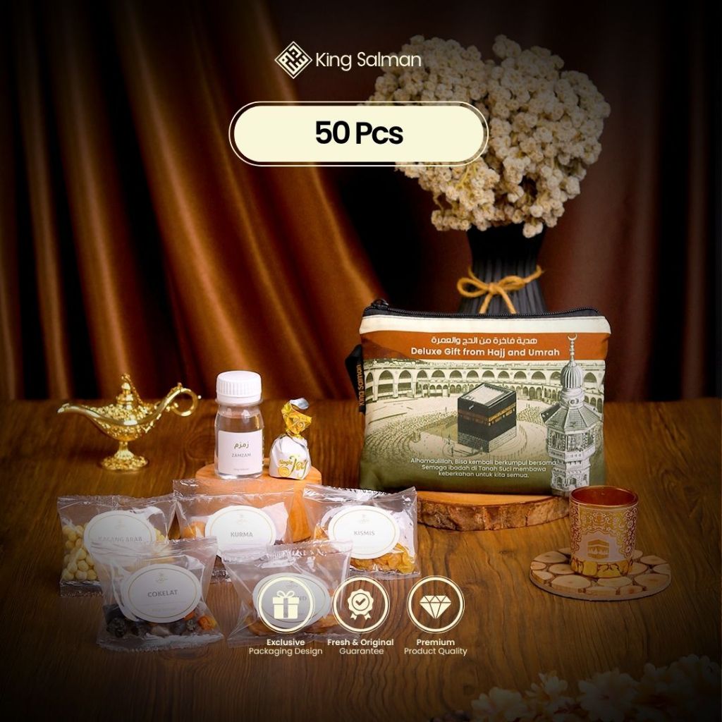 

King Salman - Oleh Oleh Haji & Umroh MARWAH Brown 50 Pcs - Pouch Non-Custom