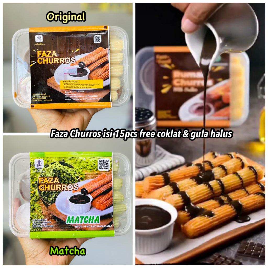 

churros Faza isi 15pcs free coklat dan gula halus