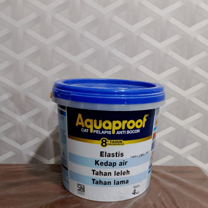 AQUAPROOF 4KG WARNA ABU-ABU CAT TEMBOK ABU - ABU 4KG CAT AQUAPROOF 4KG ABU-ABU