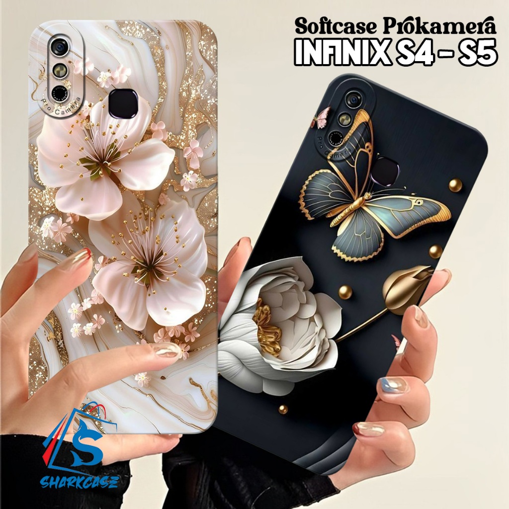 Case Infinix S4 / 3 PLUS / S5 / S5 LITE / Smart 4 / 5 / 6 / 7 / 8 / 9 Motif Bunga Kupukupu Aesthetic