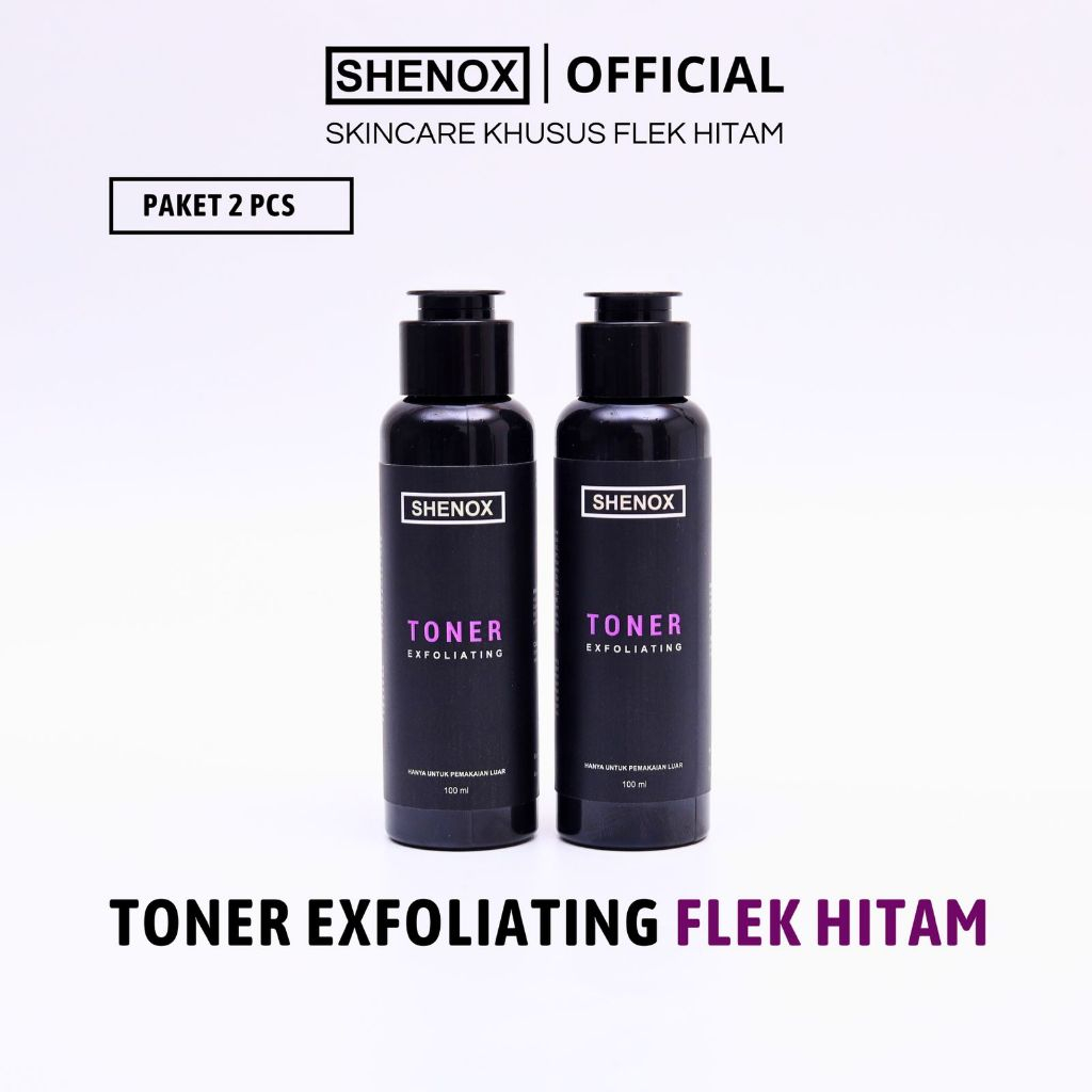 Shenox Skincare Flek Hitam 2 Pcs Black Toner Khusus Flek Hitam Resmi BPOM | Toner Exfoliating