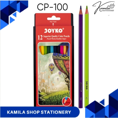 

Pensil Warna Joyko CP 100 12 Warna Panjang / Pencil Colour CP-100 Drawing / Mewarnai CP100 12W