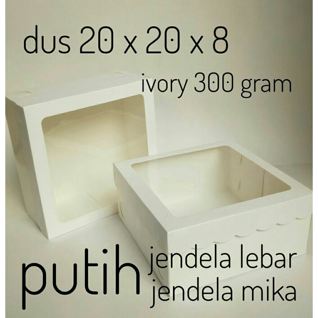 Duskue 20x20x8 kotak kue bolu box cake dus kue kotak kue