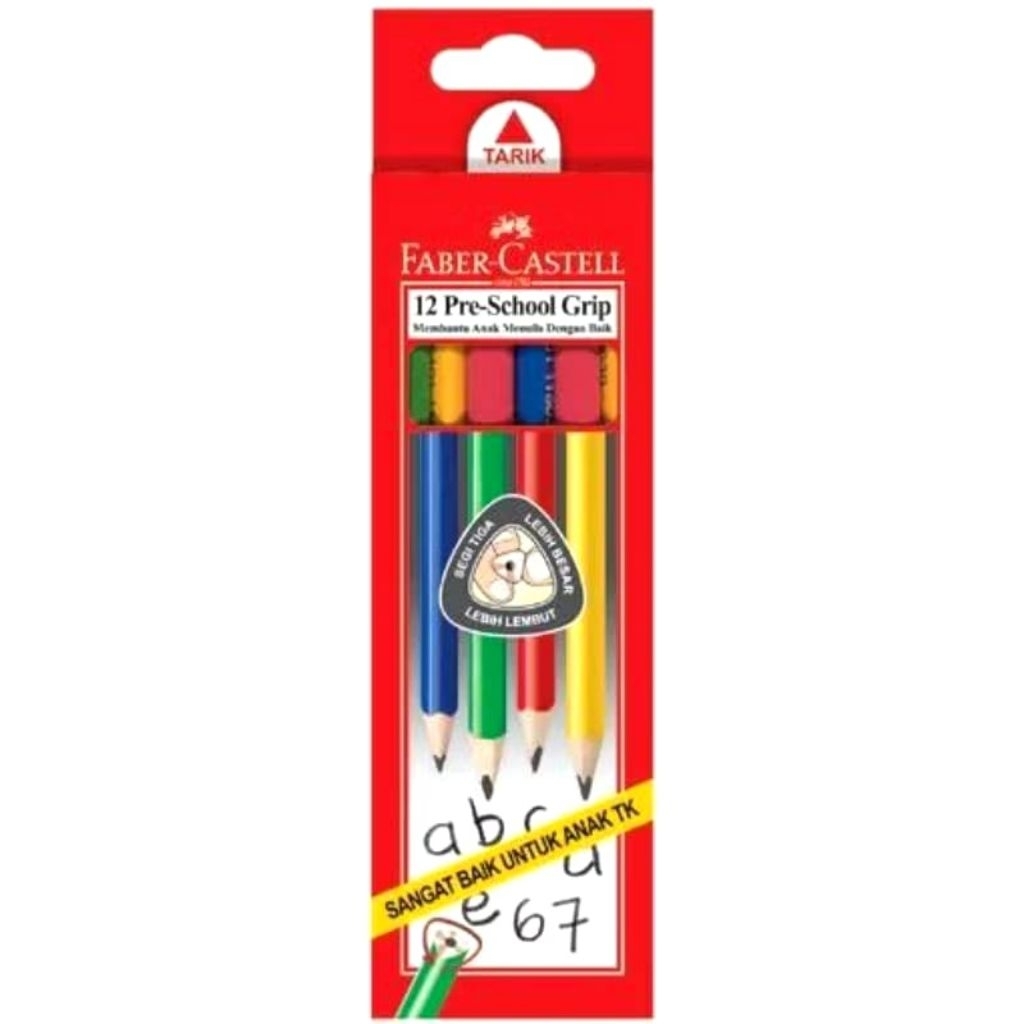 

FABER CASTELL PRE SCHOOL GRIP JUNIOR TRIANGULAR BLACK PENCIL PENSIL SEGITIGA BESAR