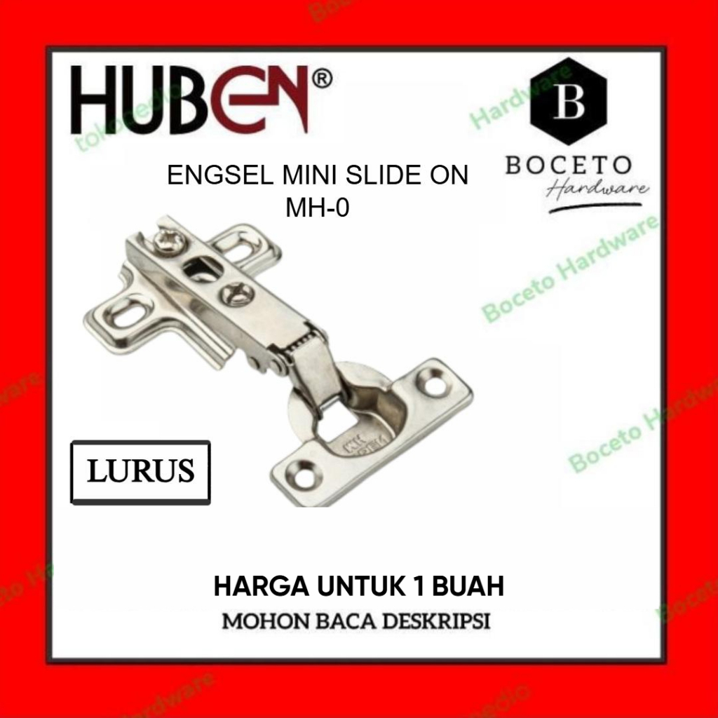 Engsel Sendok / Engsel Mini Slide On Huben MH-0 (Lurus)