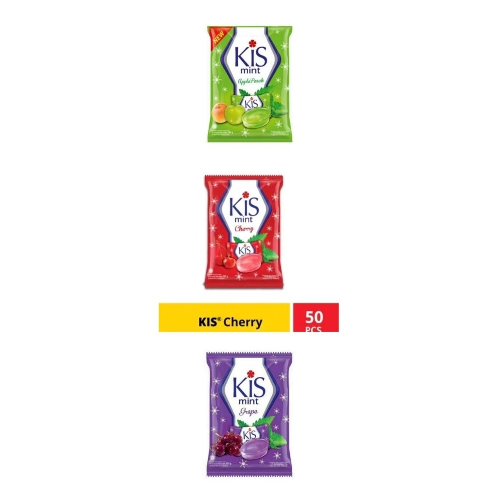 

Kis Permen Rasa Anggur/Apel/Cherry 1 Pack isi 50 Butir @125g x 3 pack