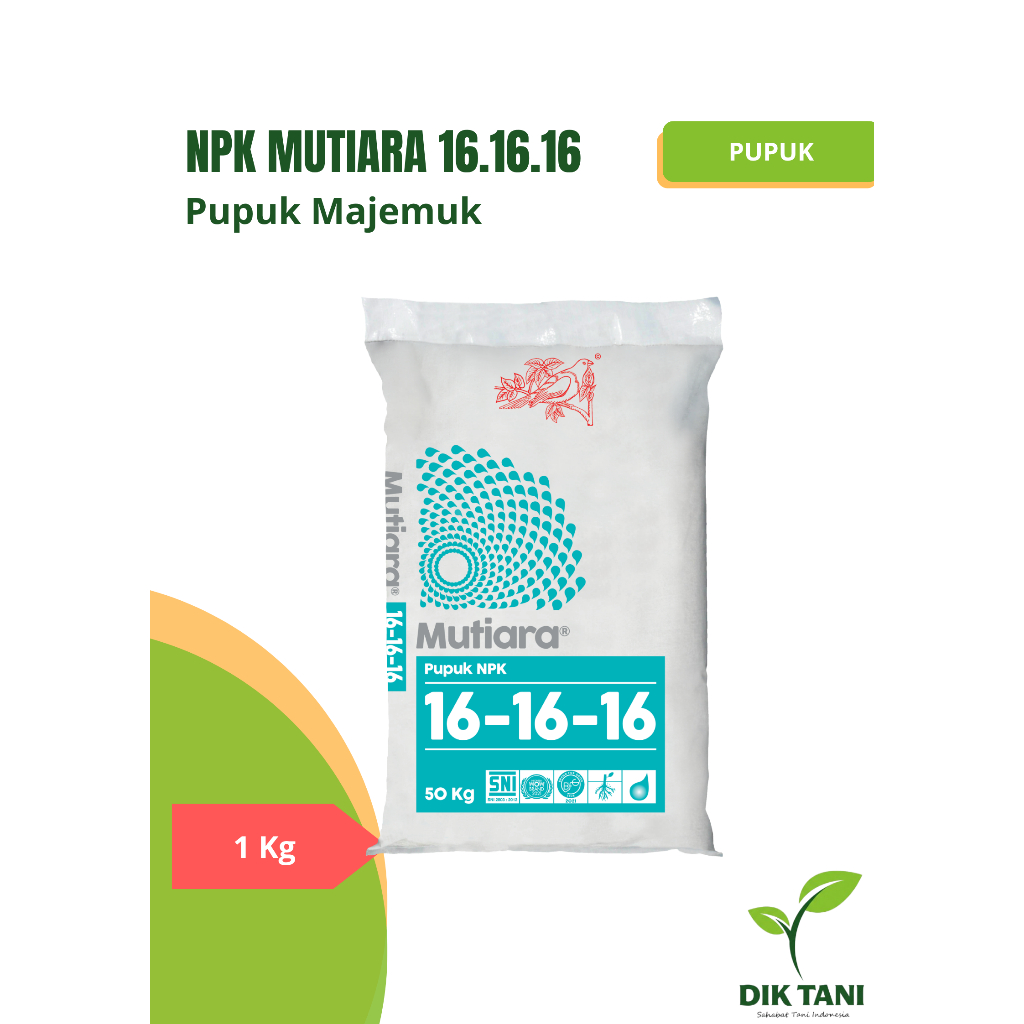 Pupuk Majemuk NPK MUTIARA 16.16.16 1kg