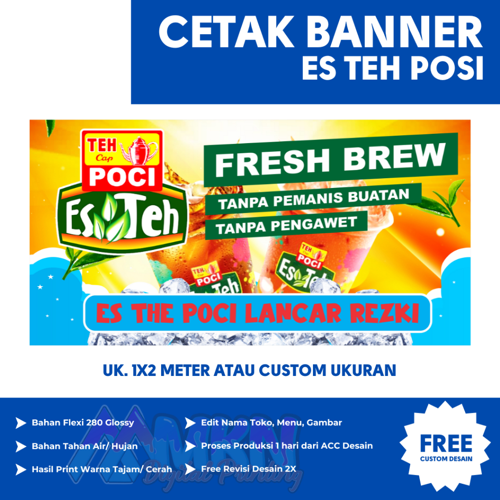 Cetak Banner Spanduk Teh Poci Desain Kekinian Bisa Custom Desain