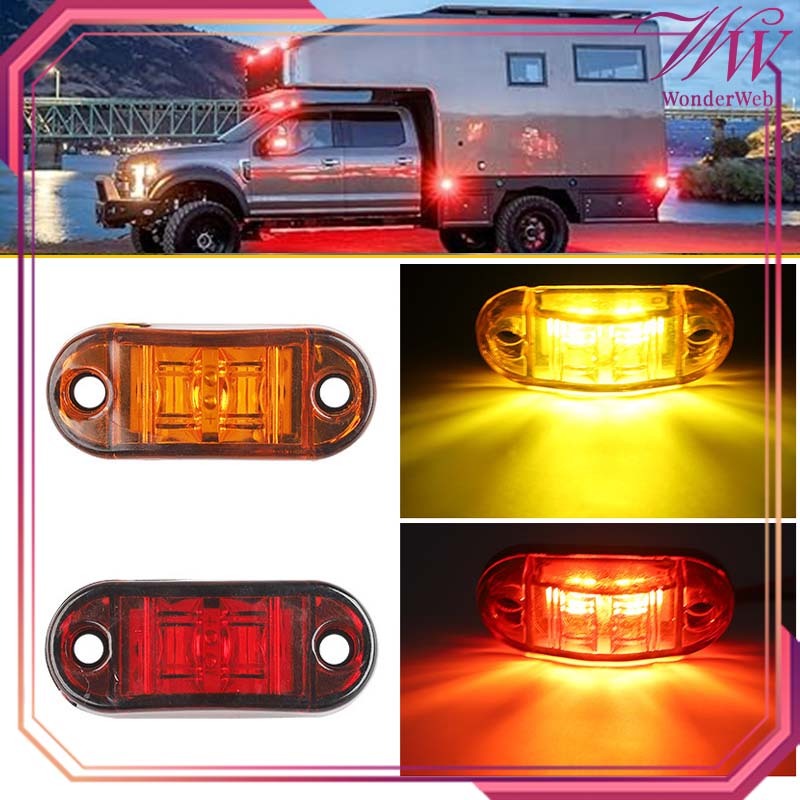 4pcs/Set Lampu Bak Samping Truk 24 Volt 12 Volt Lampu Led Samping Truk Universal Lampu Pinggir Truk 
