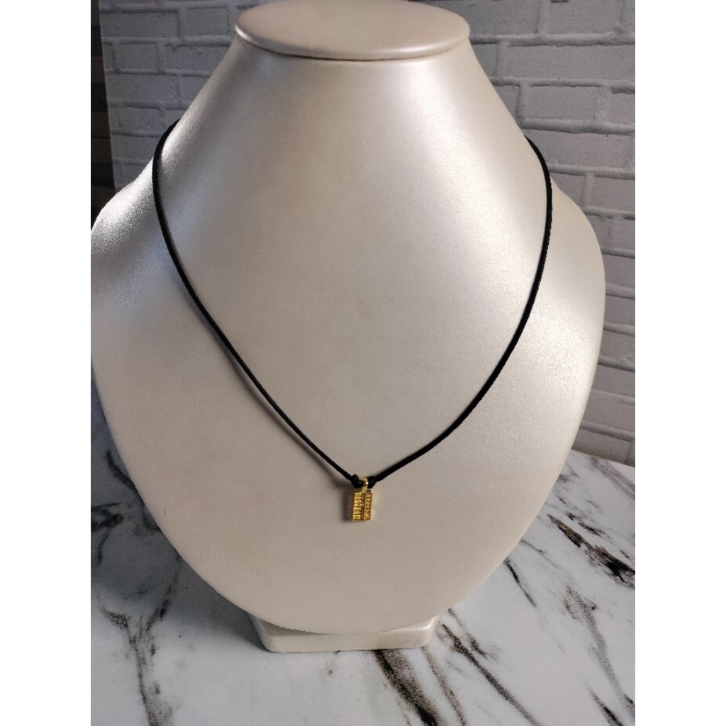 Kalung Tali Emas Asli Charm Sempoa 24K Hongkong 999%
