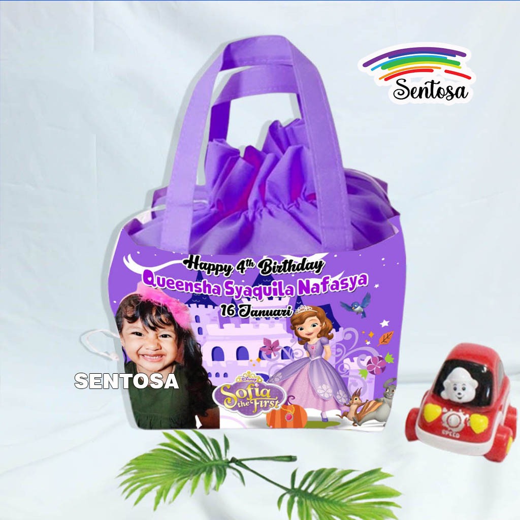 

GOODIE BAG ULTAH / TAS TASYAKURAN ANAK MODEL SERUT MUAT NASI BOX - FREE CUSTOM DESAIN