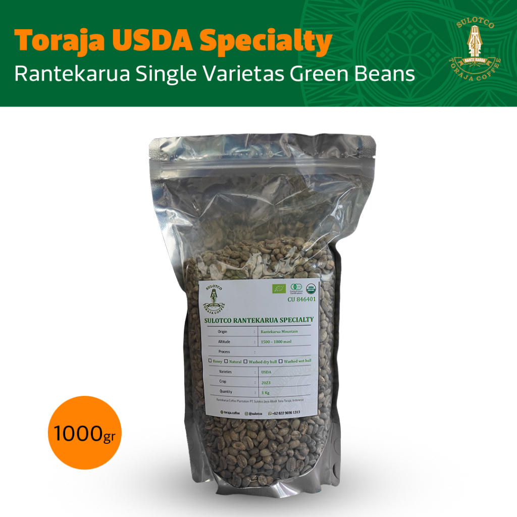 

Greenbeans Sulotco Toraja Rantekarua Specialty Single Variety - USDA