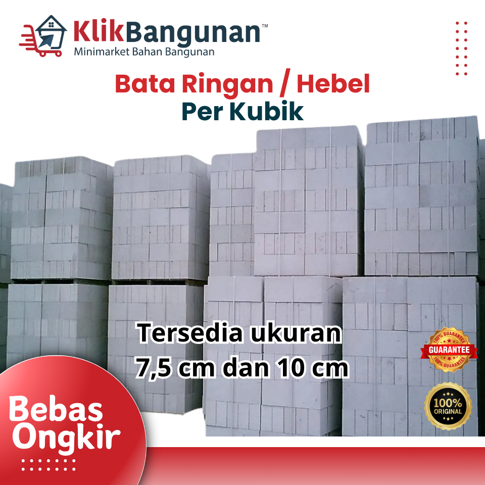 Hebel Bata Ringan SNI Per Kubik Ukuran 7,5 cm dan 10 cm Bogor Depok