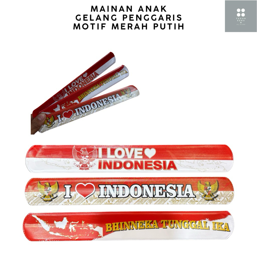 

GROSIR HARGA PER 50PCS/ 1 PAK - MAINAN ANAK GELANG PENGGARIS MOTIF MERAH PUTIH/KEMERDEKAAN *ACC I LOVE INDONESIA*