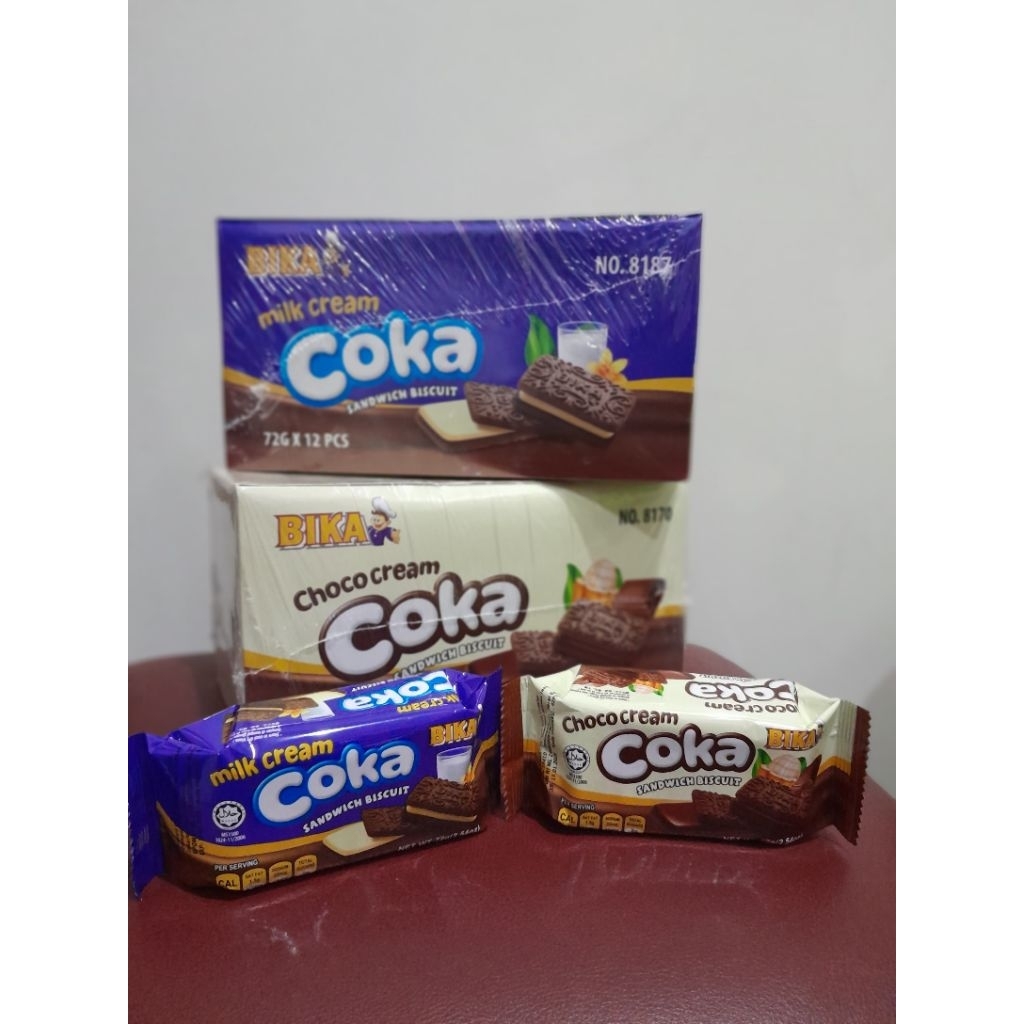 

Coka sandwich biscuit milk / choco cream bika