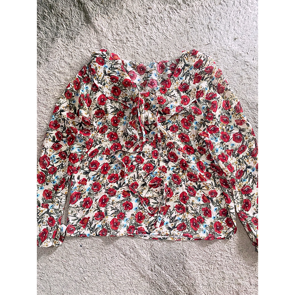 Blouse Sifon Motif Bunga