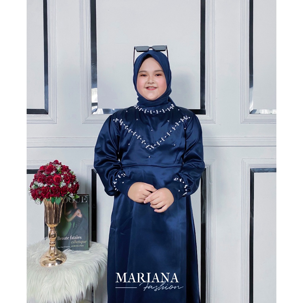 CLAUDYA ANAK MEWAH DAN ELGAN BAHAN SATIN VELVET PREMIUM SIZE M L XL GAMIS KONDANGAN DRESS LEBARAN CO