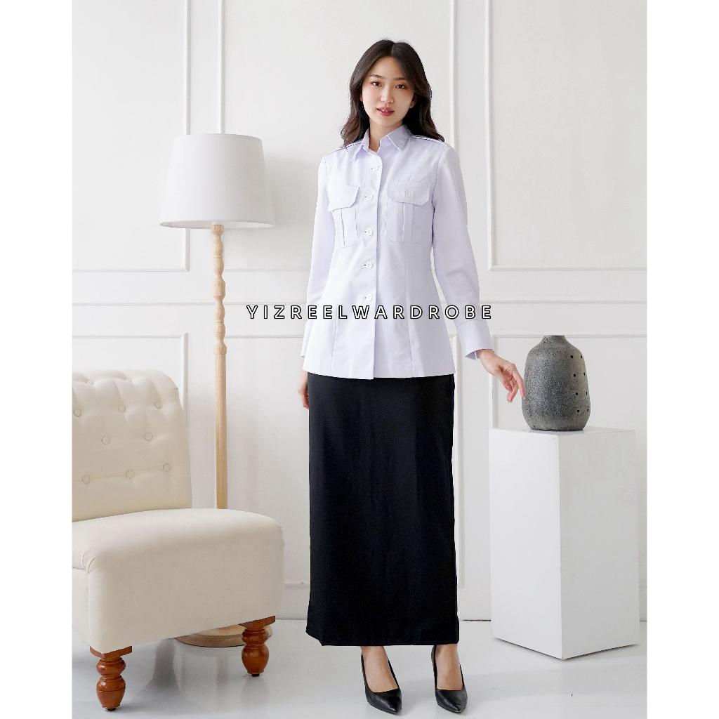Blazer Wanita / Seragam PNS / Baju Dinas Pemda / Baju Putih PNS Wanita / Baju ASN / Baju Guru Wanita