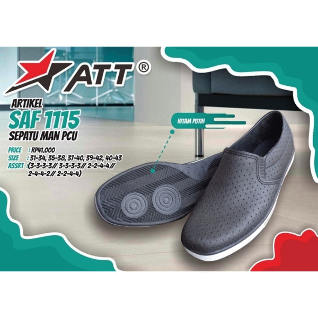 Sepatu Att SAF 1115 Sepatu Karet Pria , Sepatu kerja