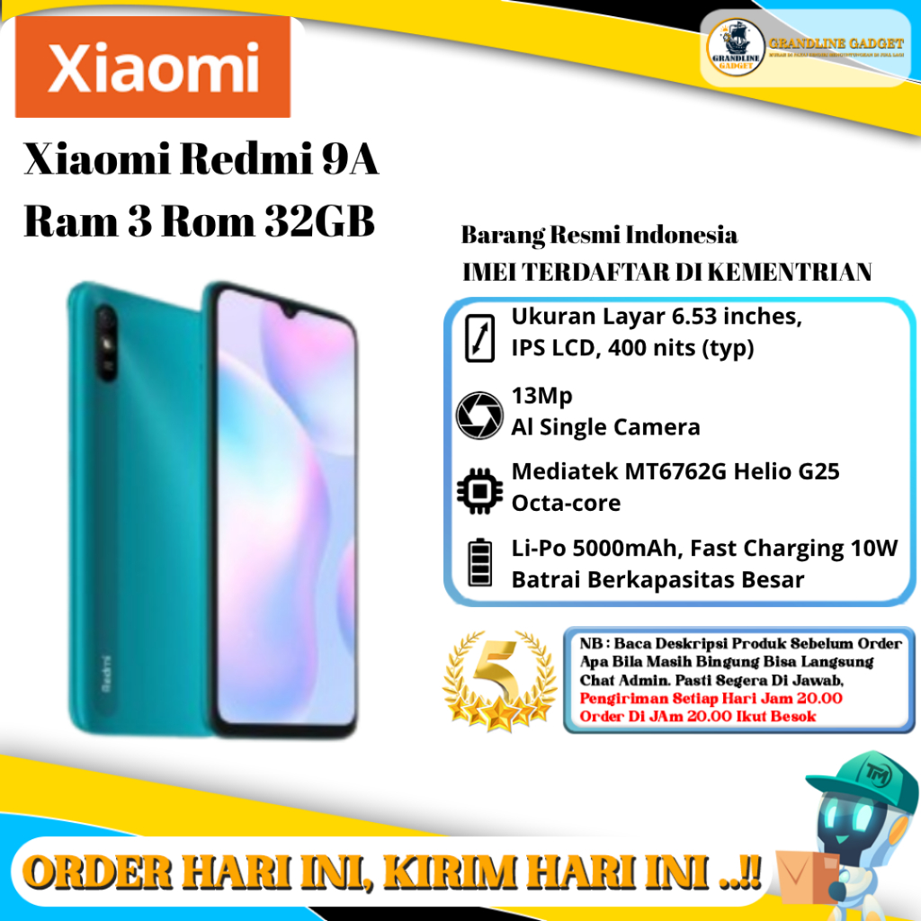 Xiaomi Redmi 9A Ram 3GB Rom 32GB