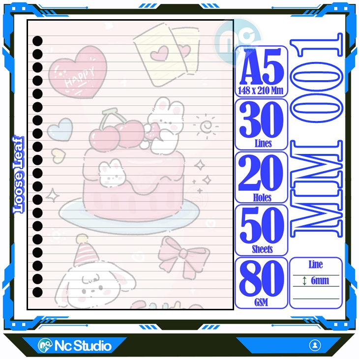 

Loose leaf Kertas binder A5 Isi 50 Lembar Polos karakter Makanan Minuman lucu autestic autestik Estetik Buku Refil isi ulang lucu warna warni bergambar garis Repil Vol-3