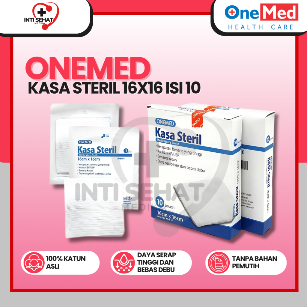 Kasa Steril Onemed 16x16 isi 10 / Kasa Onemed Steril 16x16