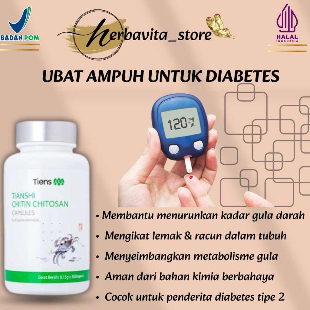 Chitin Chitosan Tiens – Herbal Diabetes & Gula Darah Tiens Chitosan – Turunkan Gula Darah Secara Ala