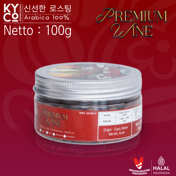 

Biji Kopi Arabika Gayo Premium Wine 100 gram - Specialty Coffee | Roast Beans | Brewing | Medium Roast | Fillter | Blend Kopi | Kiyowo Coffee Roastery