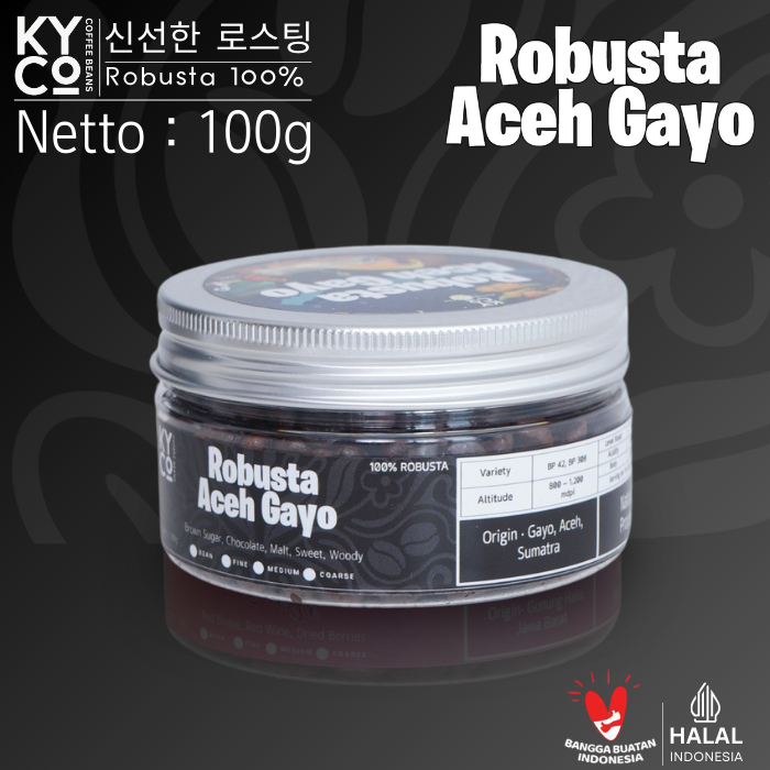 

Biji Kopi Robusta Aceh Gayo 100 gram - Espresso Beans Grade 1 | Roast Beans | Mokapot | Medium Dark Roast | Kopi Susu | Blend Kopi | Kiyowo Coffee Roastery