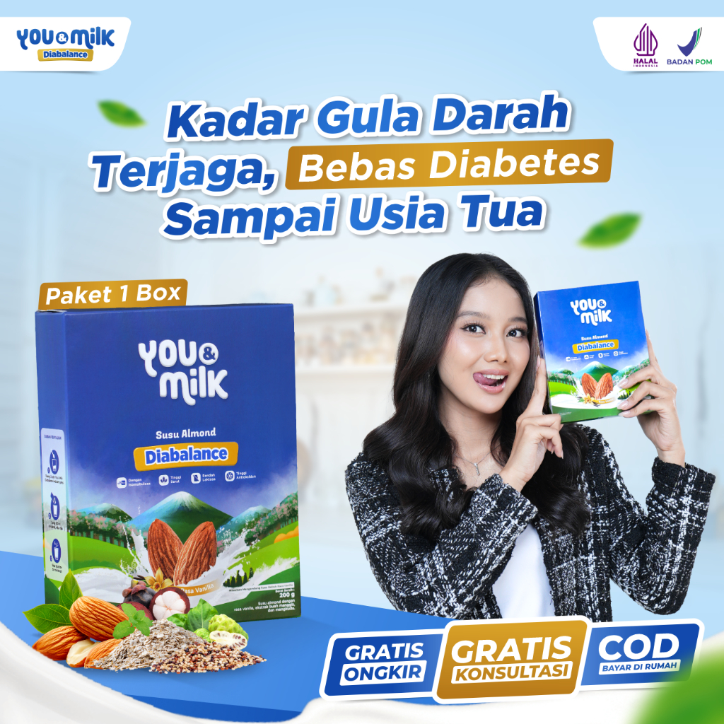 

junaidi_fahmi - you & milk diabalance susu almond herbal - cegah diabetes & stabil gula darah shopee
