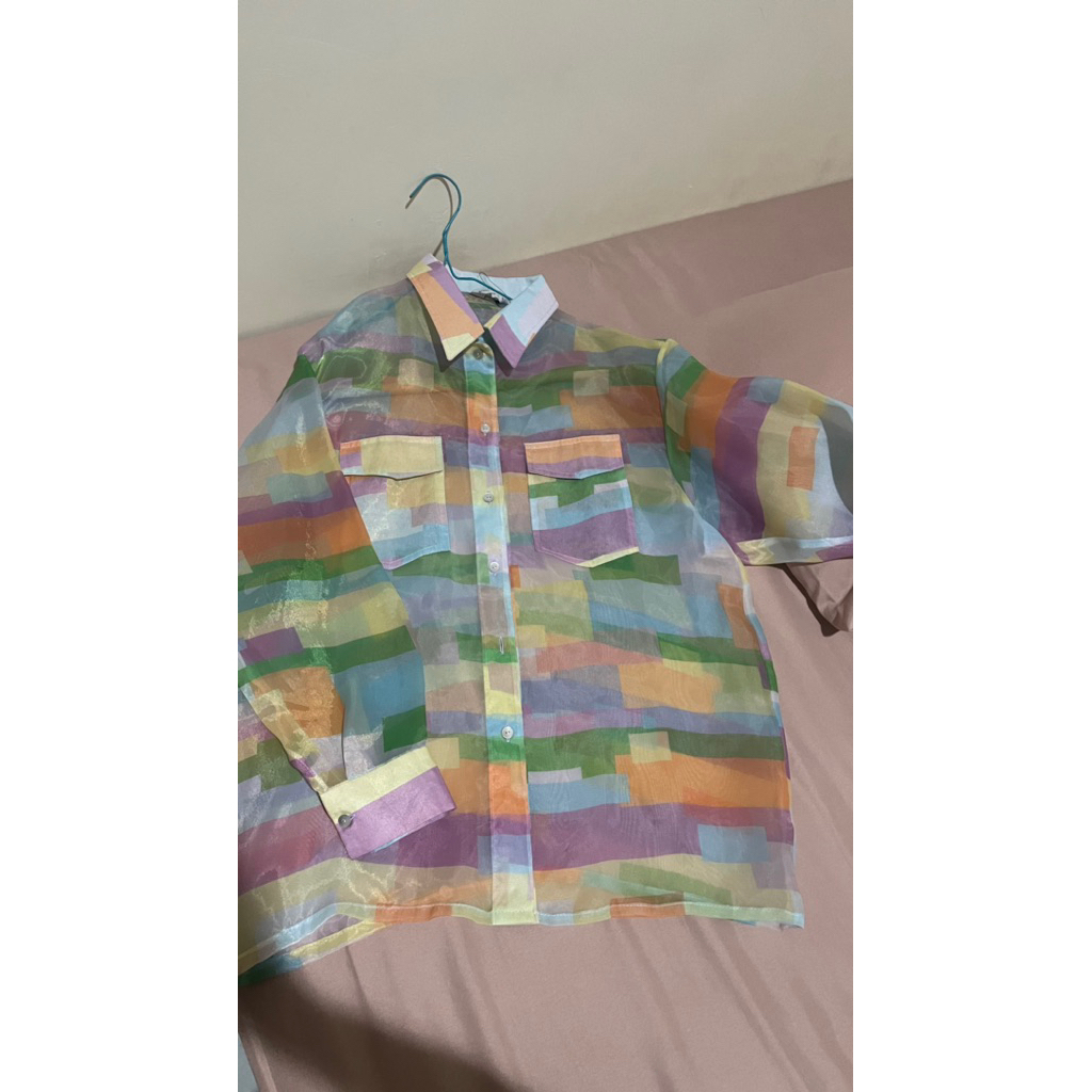 kemeja atasan kekinian atasan organza kemeja sideline