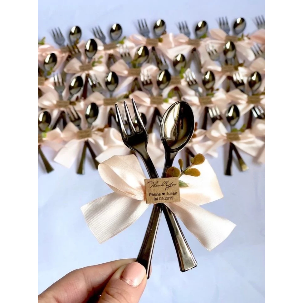 SENDOK GARPU PITA KAIN SOUVENIR HAJATAN GROSIR