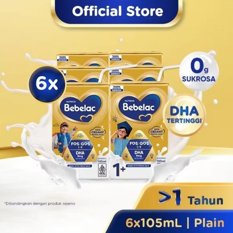 

[ FREE PACKING ] SUSU UHT BEBELAC 1+ CREAMY 105 ML ISI 6 PCS HARGA GROSIR