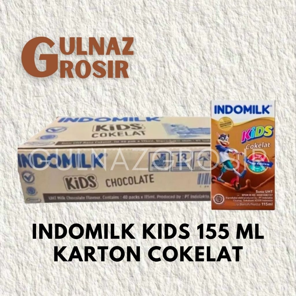 

SUSU UHT INDOMILK KIDS 115 ML RASA COKELAT KARDUS KARTON ISI 40 PCS