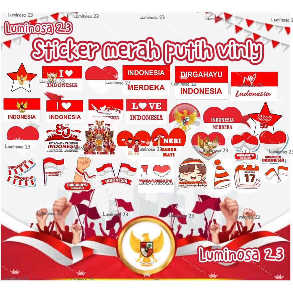 

Sticker merah putih vinly (isi 50 pcs)