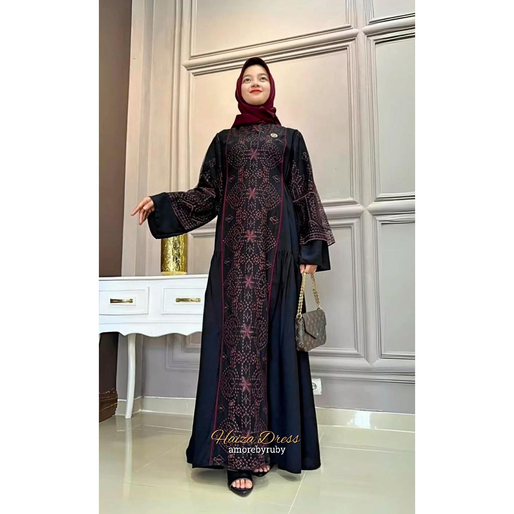 gamis modern gamis tulle motif terbarru simple elegant kekinian dress haiza lace amore by ruby