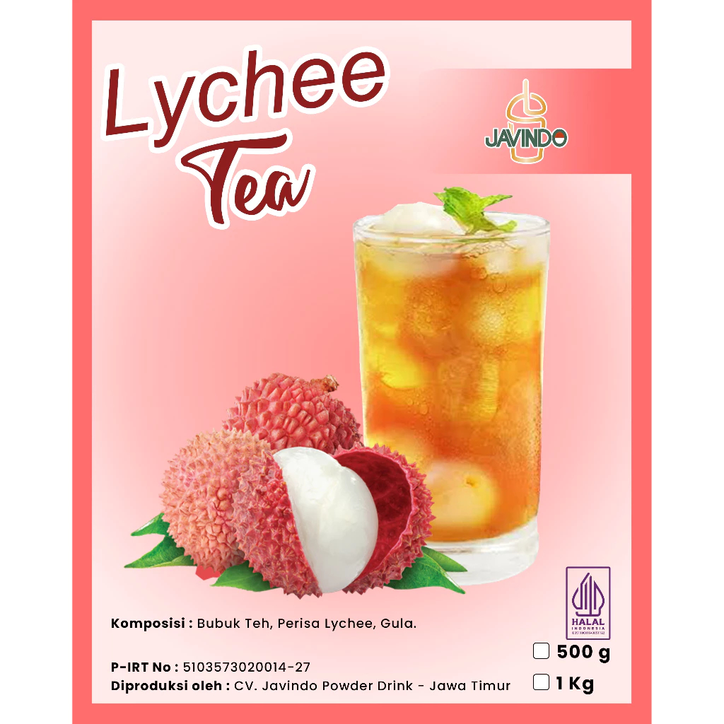 

JAVINDO Bubuk Minuman Rasa Lychee Tea / Teh Leci 1Kg / 1 Kg Super - Javindo Powder