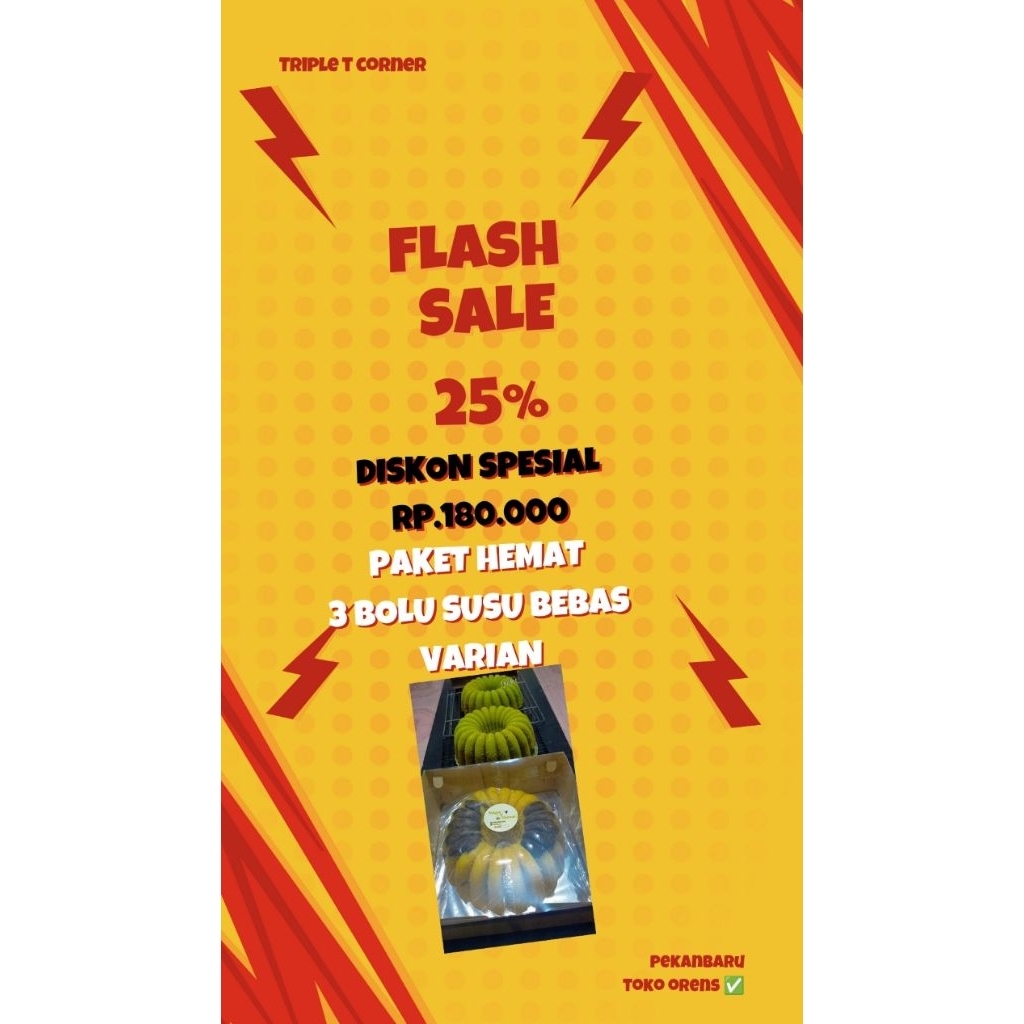 

bolu susu Paket hemat 3 loyang