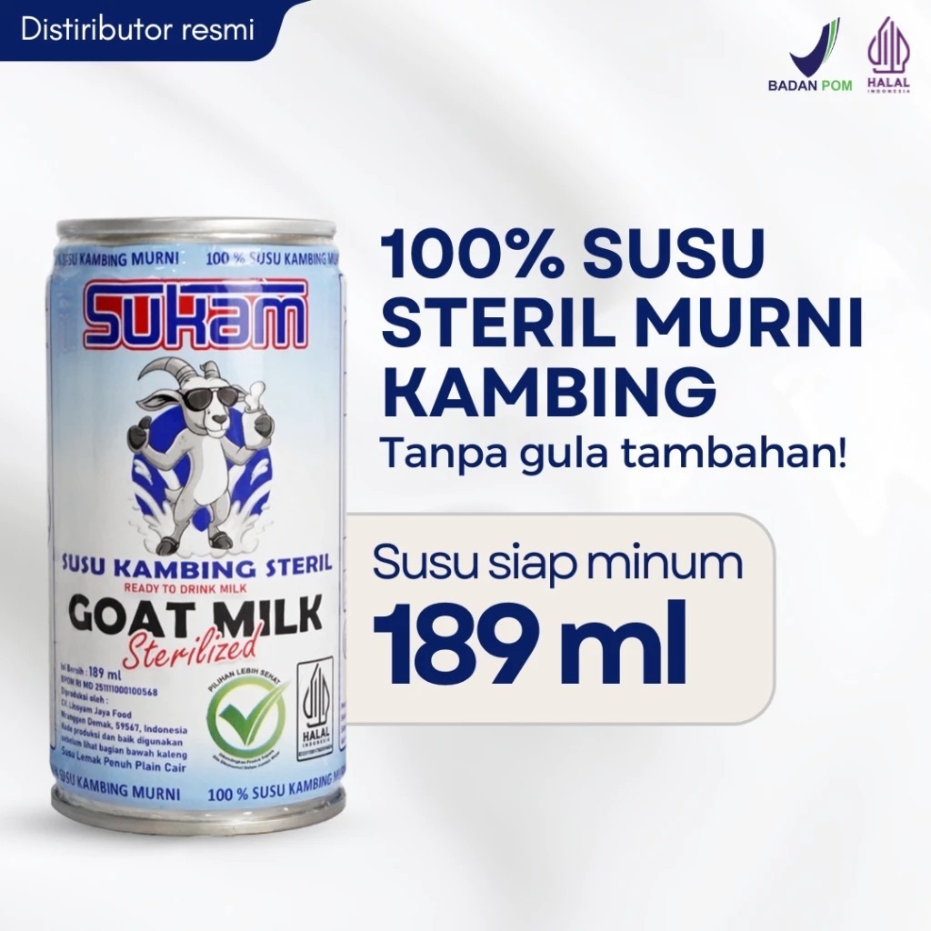 

Susu Kambing Steril SUKAM - Susu Kambing 189ml Tulang Sendi Pernapasan Nyeri Sendi