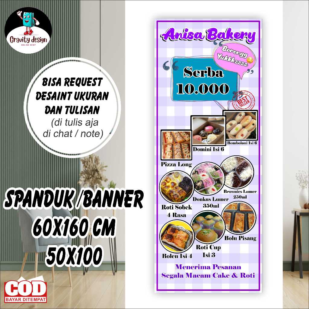 Spanduk Banner Toko Kue Free Desaint Dan Ukuran