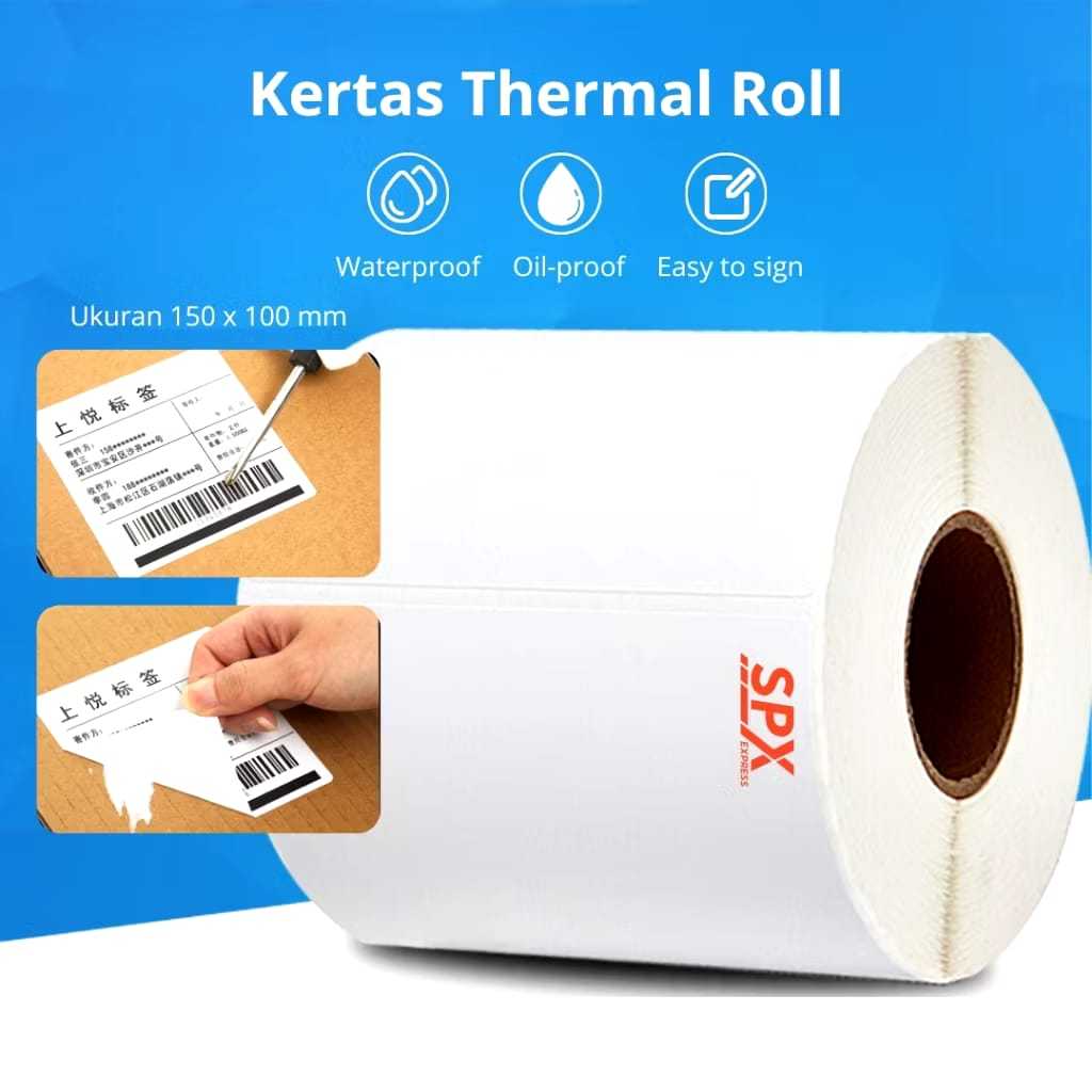 

Kertas Label Stiker Thermal Resi Spx / Kertas Thermal Sticker 100x120 Isi 250